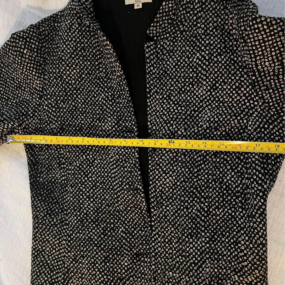 Bamyan Paris Quilted 100% Cotton Hand Printed Open Women’s Jacket size M, B&W - Picture 6 of 7